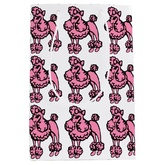 Sac cadeau Retro Pink French Poodle (Devant)
