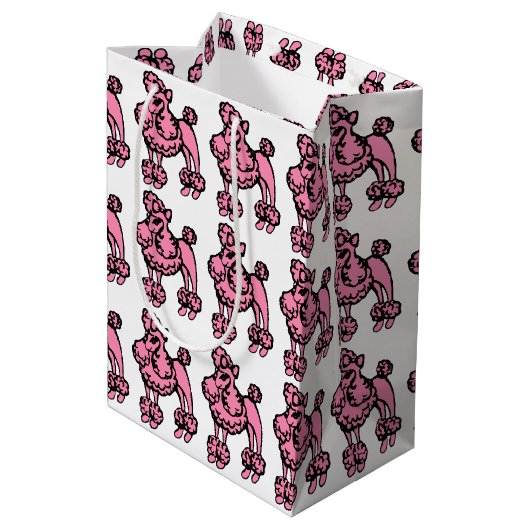 Sac cadeau Retro Pink French Poodle (Dos Angle)