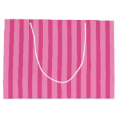 Sac cadeau Retro Pink French Poodle Stripe Party (Dos)