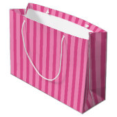 Sac cadeau Retro Pink French Poodle Stripe Party (Dos Angle)