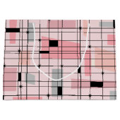 Sac cadeau Retro Pink Grid et Starbursts (Devant)