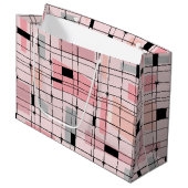 Sac cadeau Retro Pink Grid et Starbursts (Devant Angle)
