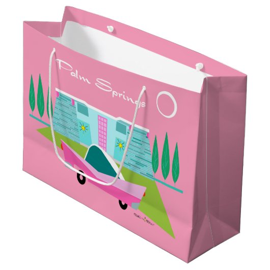 Sac cadeau Retro Pink Palm Springs (Devant Angle)
