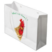 Sac cadeau Rooster amusant - Texte personnalisé (Devant Angle)