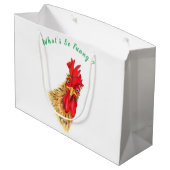 Sac cadeau Rooster amusant - Texte personnalisé (Dos Angle)