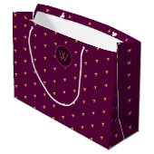 Sac cadeau rose avec or Accent Houndstooth (Dos Angle)