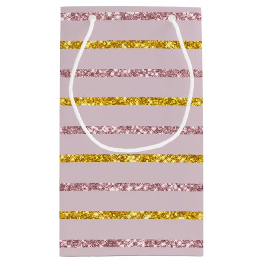 Sac cadeau rose et or Monogramme (Dos)