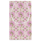 Sac cadeau rose et vert nostalgique floral (Dos)