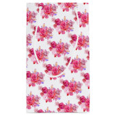 Sac cadeau rose Fleurs roses (Dos)