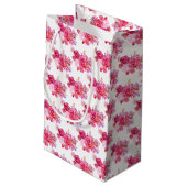 Sac cadeau rose Fleurs roses (Dos Angle)