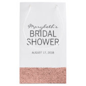 Sac cadeau rose Gold Brushstroke Fête des mariées (Dos)