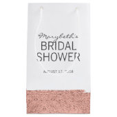 Sac cadeau rose Gold Brushstroke Fête des mariées (Devant)