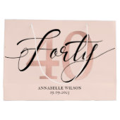 Sac cadeau Rose Gold Foil 40e anniversaire (Dos)