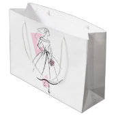 Sac cadeau rose grande mariée de mode (Dos Angle)