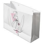Sac cadeau rose grande mariée de mode (Devant Angle)