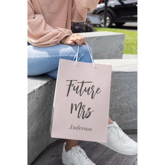 Sac Cadeau Rose Pâle Future Mrs pour Enterrement d