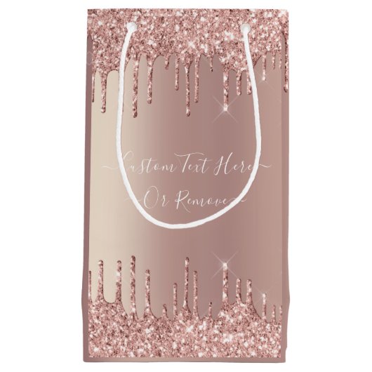 Sac cadeau rose Parties scintillant or avec nom de (Devant)