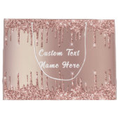 Sac cadeau rose Parties scintillant or avec nom de (Dos)