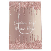 Sac cadeau rose Parties scintillant or avec texte  (Dos)