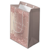 Sac cadeau rose Parties scintillant or avec texte  (Dos Angle)