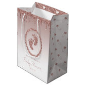 Sac cadeau rose Parties scintillant or Baby showe (Dos Angle)