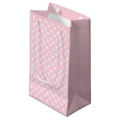 Sac cadeau rose pastel à pois (Devant Angle)