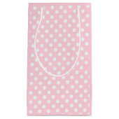 Sac cadeau rose pastel à pois (Devant)