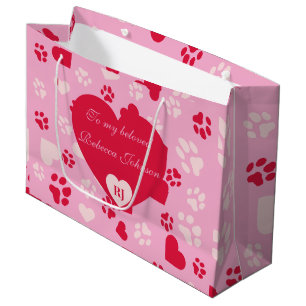 Sac cadeau rose personnalisable avec Motif Emprein