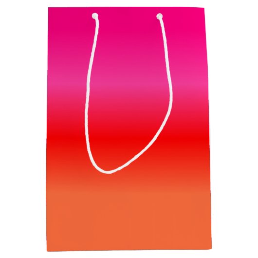 Sac cadeau rose, rouge et orange Gradient (Devant)