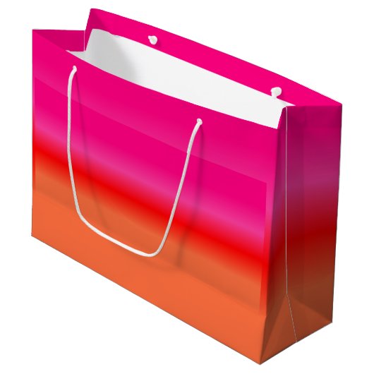 Sac cadeau rose, rouge et orange Gradient (Devant Angle)