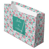 Sac cadeau Rose vert (Devant Angle)