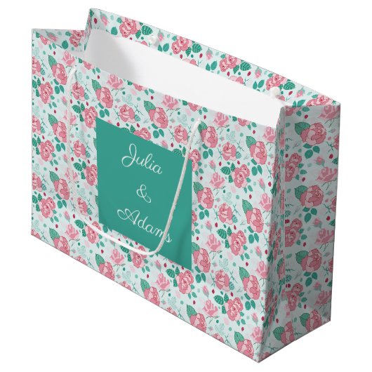 Sac Cadeau Rose Verte (Devant Angle)