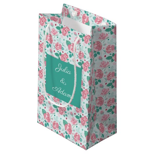 Sac Cadeau Rose Verte (Devant Angle)