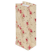 Sac cadeau Rose vintage pour bouteille de vin (Dos Angle)