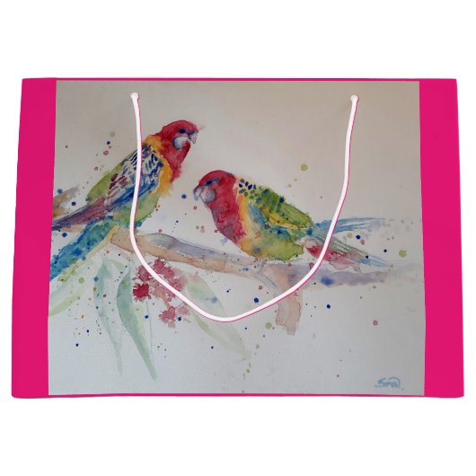 Sac cadeau Rosella Parrot Oiseau Aquarelle Art (Devant)