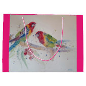 Sac cadeau Rosella Parrot Oiseau Aquarelle Art (Dos)