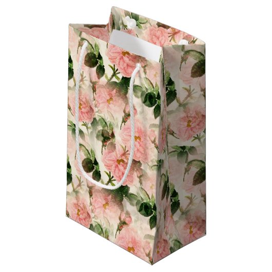 Sac cadeau Roses roses (Devant Angle)