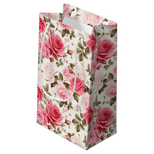 Sac cadeau Roses roses (Dos Angle)