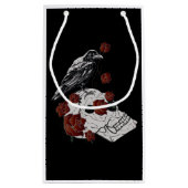 Sac cadeau Roses rouges, Crânes et Corbeau (Dos)