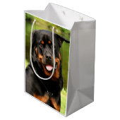 Sac cadeau Rottweiler moyen heureux (Dos Angle)