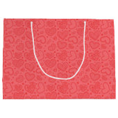 Sac cadeau rouge avec coeurs (Dos)
