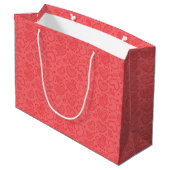 Sac cadeau rouge avec coeurs (Dos Angle)