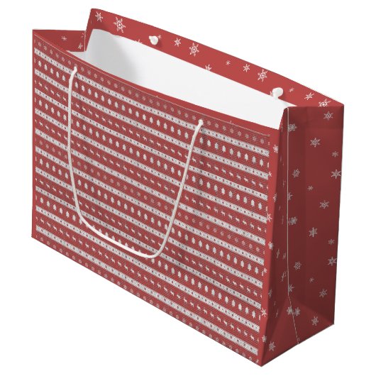 Sac cadeau rouge chic de Noël laid (Devant Angle)