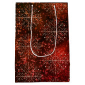 Sac cadeau rouge de Noël avec flocons de neige (Dos)