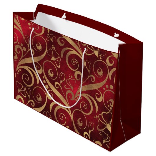 Sac cadeau rouge et or (Dos Angle)