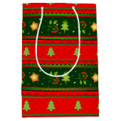 Sac Cadeau Rouge Et Vert Moyen (Devant)