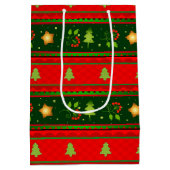 Sac Cadeau Rouge Et Vert Moyen (Dos)