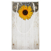 Sac cadeau Rustique Tournesol Dentelle & Burlap (Dos)