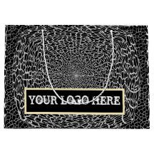 SAC-CADEAU GRAND FORMAT OR ARGENT NOIR