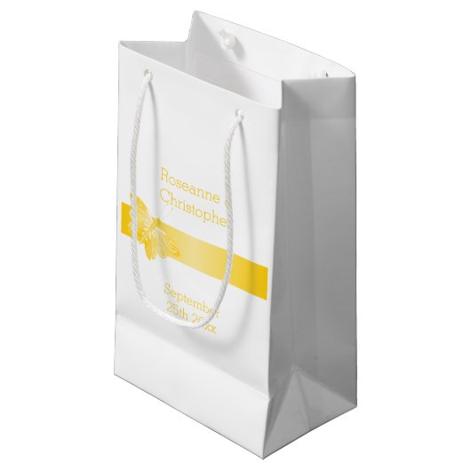 Sac Cadeau Sac-cadeau mariage Petit Papillon jaune (Devant Angle)